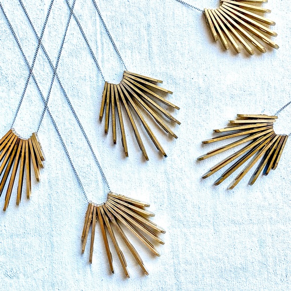 Brass Piano Key Pendant Necklace - t h e  r o c k e r - Picture 4 of 6